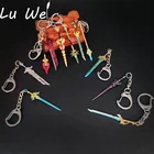 Аниме брелок Genshin ударопрочный меч Zhongli Venti разбавленное оружие для женщин аксессуары Милая подвеска в сумку брелок подарок для девочки Новинка