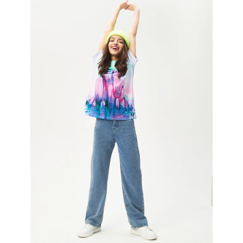 Футболка женская React WT072r небесно - голубой хлопок 100% |