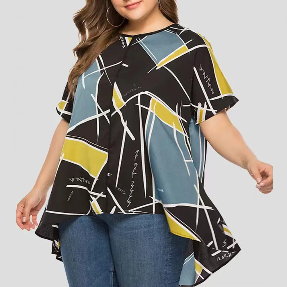 

Vintage Printed Spliced Asymmetrical Chiffon Blouse Women's Clothing 2023 Autumn New Oversized Casual Pullovers Commute Shirt