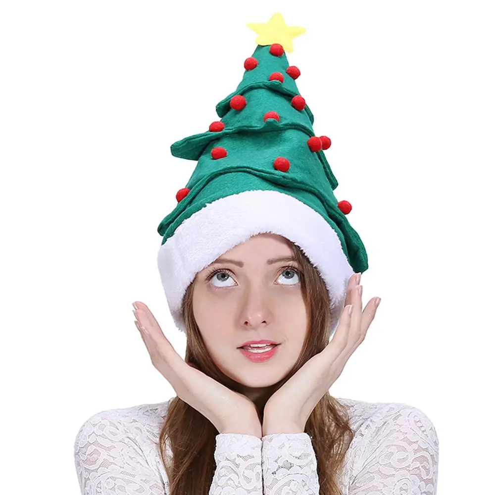 

Decorations Trendy Plush Ball For Men Women Christmas Tree Skullies Korean Caps Stripe Christmas Elf Hats Beanies