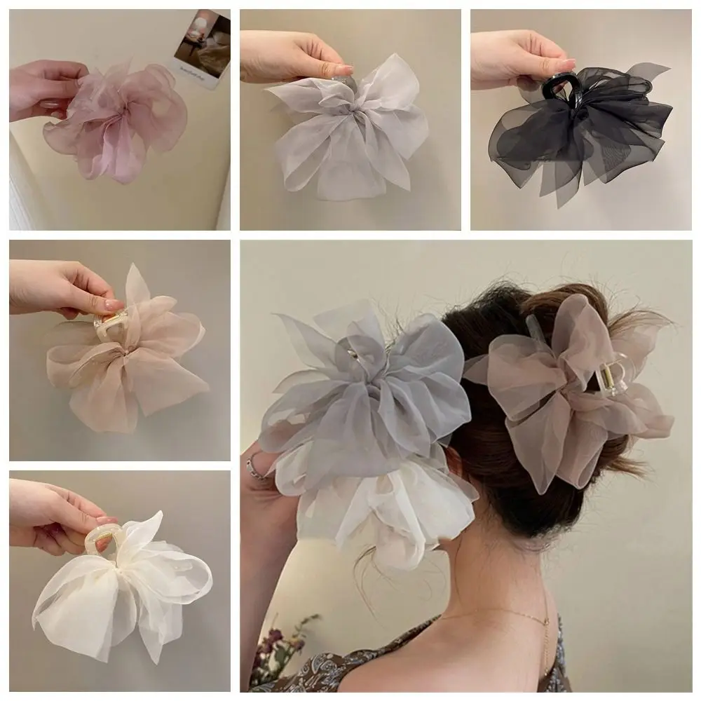 

Bowknot Princess Style Fashion Headwear Large Hairpin Women Hair Clip Korean Shark Clip Bow Hair Claw Hair Crab Clip