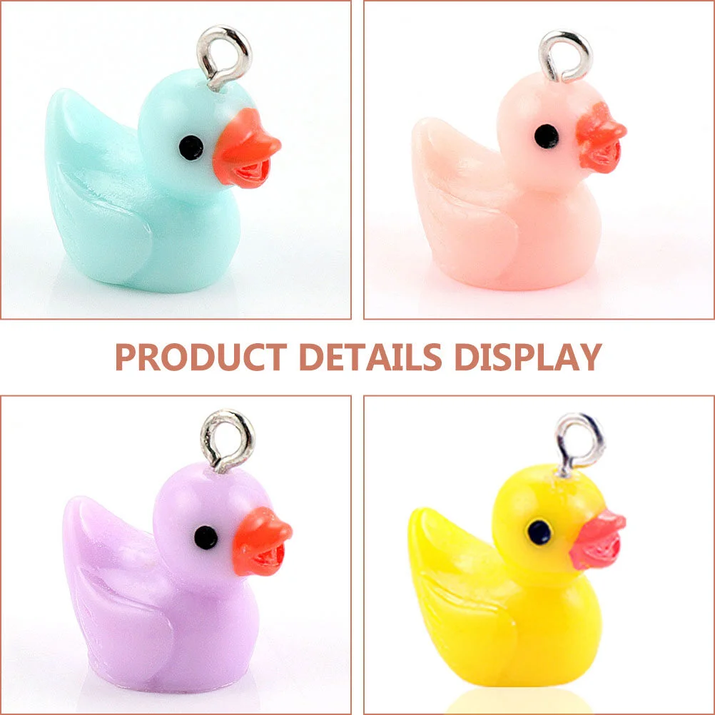 40Pcs Duck Charms Pendants DIY Necklace Bracelet Making Charms 3D Simulated Duck Pendants