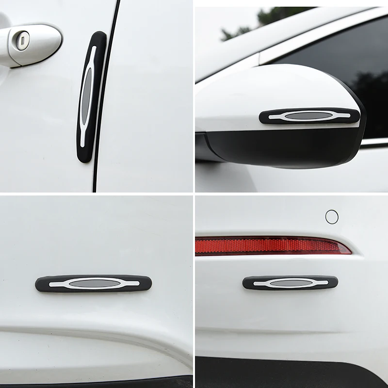 

Car Door Edge Rearview Mirror Protector Strips Silane Guard Auto Door Front Rear Bumper White Protection Film Rubber styling