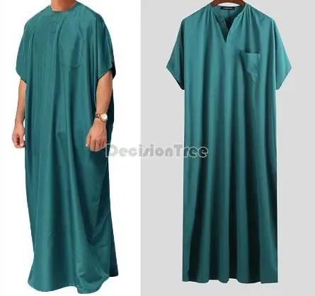 

2022 new muslim middle east arab dubai dress malaysia men's shirt muslim half sleeves robe men clothes g156