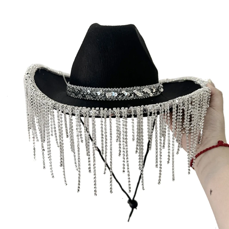 Summer Cowgirl Cowboy Hat for Bride Cosplay Wedding Party Taking Photo Hat 28TF