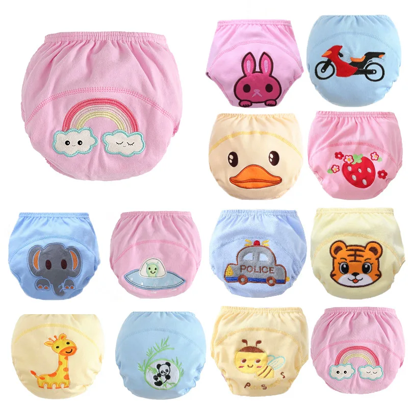 

Cute Cartoon Animal Baby Diapers Cotton Panties Newborn Breathable Reusable Cloth Nappy Boy Girl Underwear Potty Training Pant