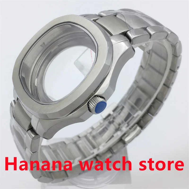 Квадратный корпус BLIGER 40 мм серебряный из нержавеющей стали сапфировое стекло