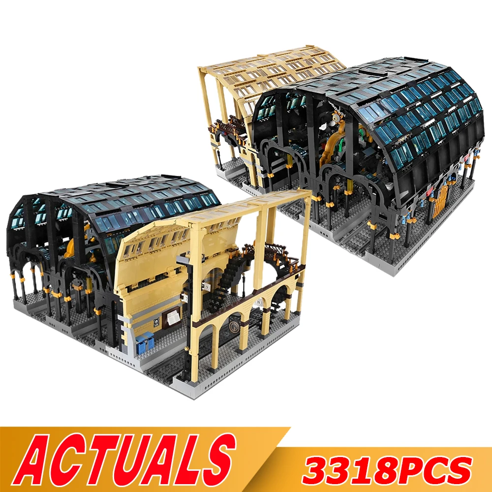 

Форма король строительные блоки креативные игрушки MOC волшебный фильм Экспресс железнодорожная станция модель сборные блоки детские рожде...