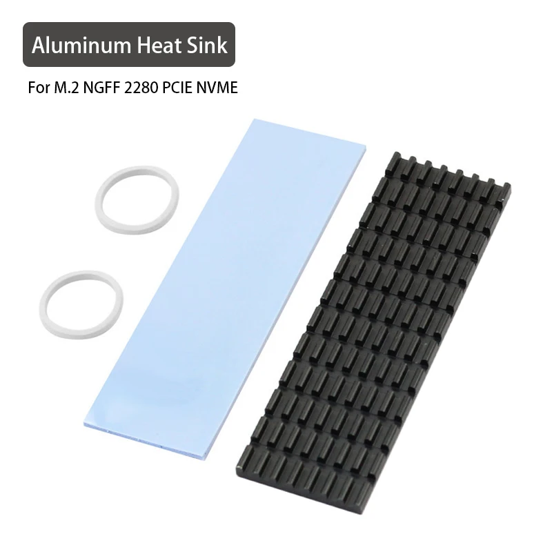

Aluminum Heat Sink For M.2 NGFF NVME 2280 PCIE SSD Heat Dissipation Radiators With Thermal Pad 70*22*3mm Heatsinks