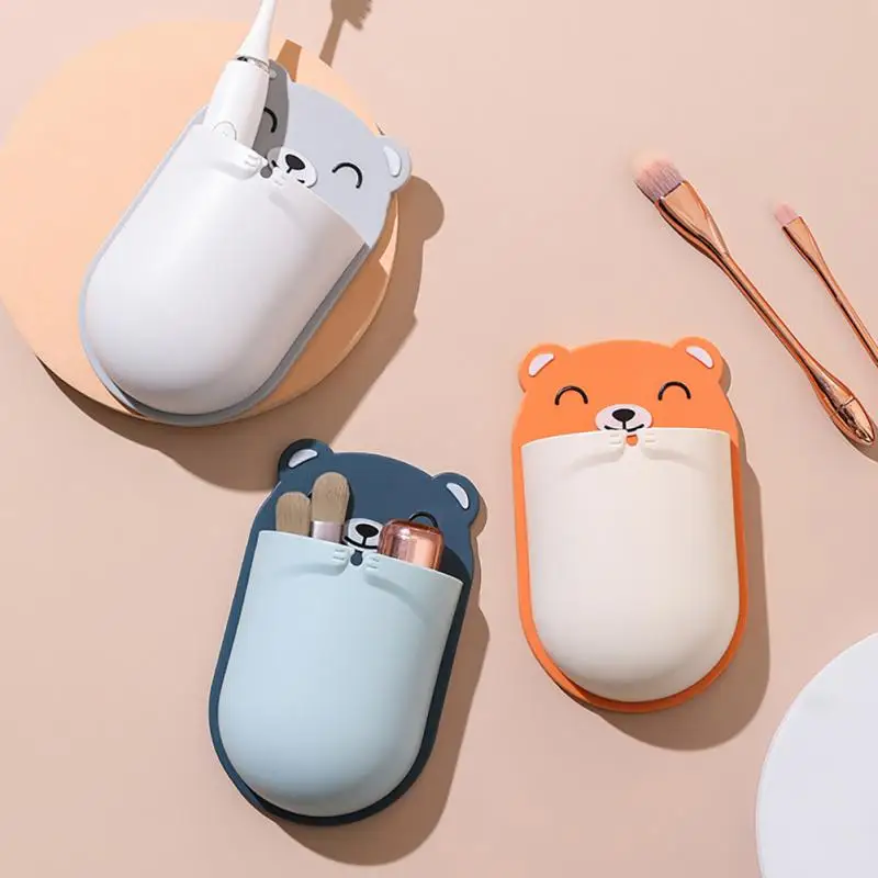 

Moisture-proof Toilet Storage Rack Free Punching Toilet Sundries Storage Rack Durable Bear Shape Makeup Brush Toothbrush Racks
