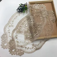placemat oval lace embroidery luxury coffee coaster table bedroom computer sofa armrest cover banquet party european decoration