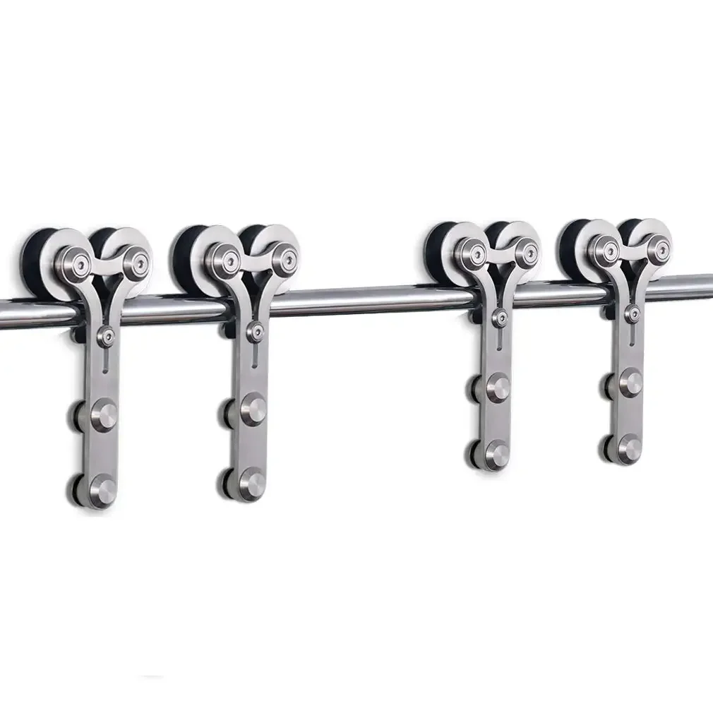 LWZH Y-образные ролики для раздвижных дверей сарая из нержавеющей стали с большими роликами, 1 пара/комплект, без направляющих