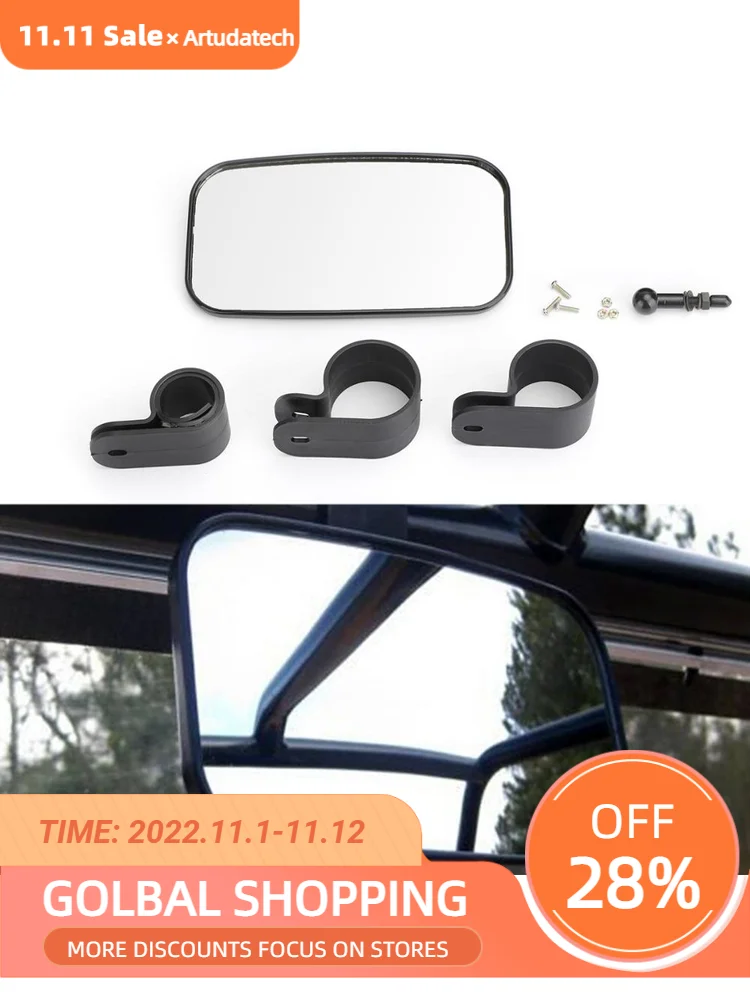 

1.5" 1.75" 2" Bar Retangular Rearview Mirror For Polaris Ranger / RZR For Yamaha YXZ1000R For Kawasaki 3000 600 Series Mule