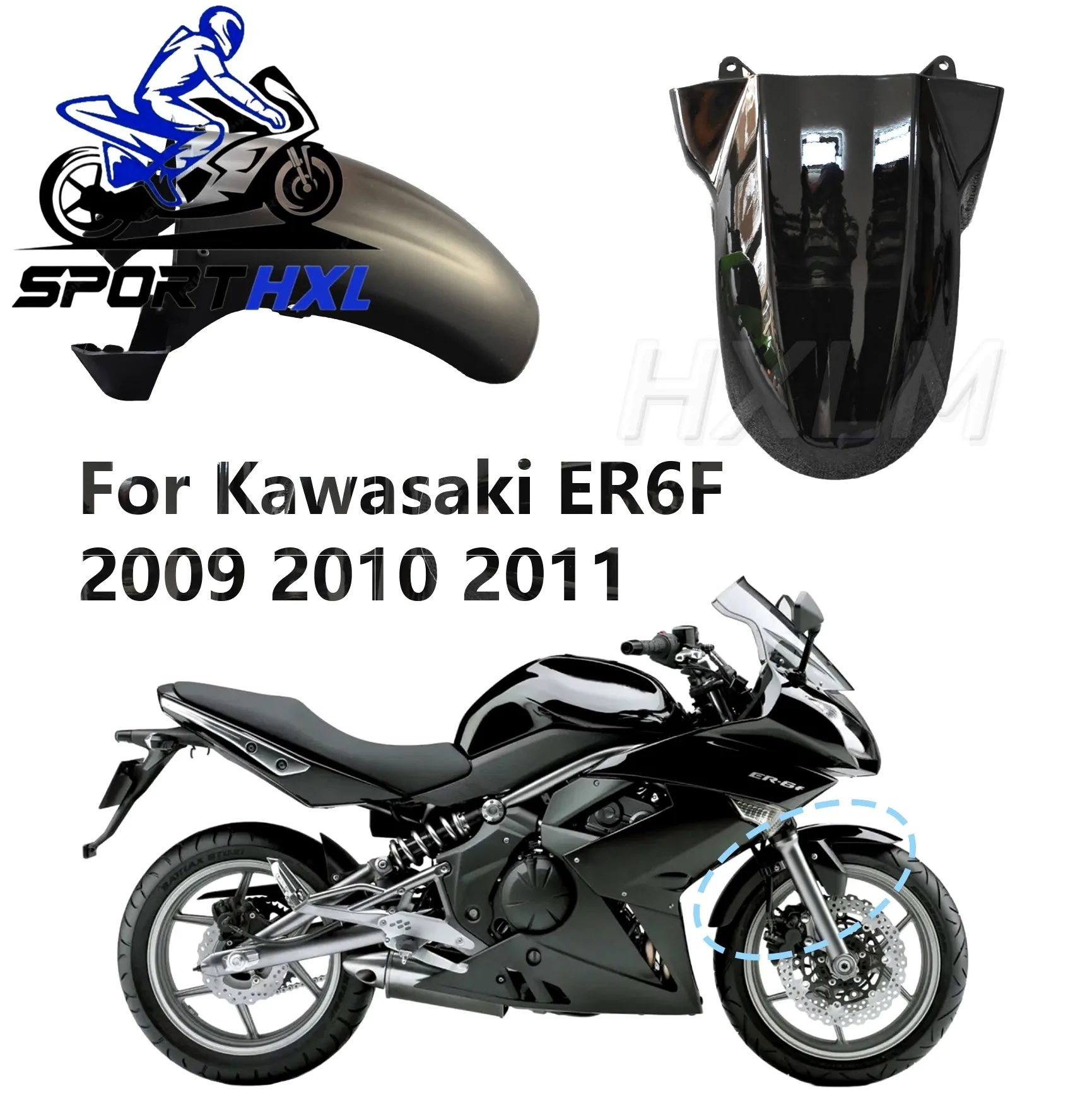 Фото Переднее крыло для гоночного мотоцикла Kawasaki ER6R ER6F ER-6 ER6 R F, аксессуары для ветрового стекла, обтекатель, дефлектор. №1