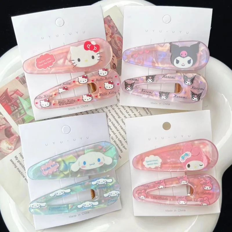 

Заколка для волос Sanrio с аниме-фигуркой KT Kuromi Cinnamonroll, 2 шт.