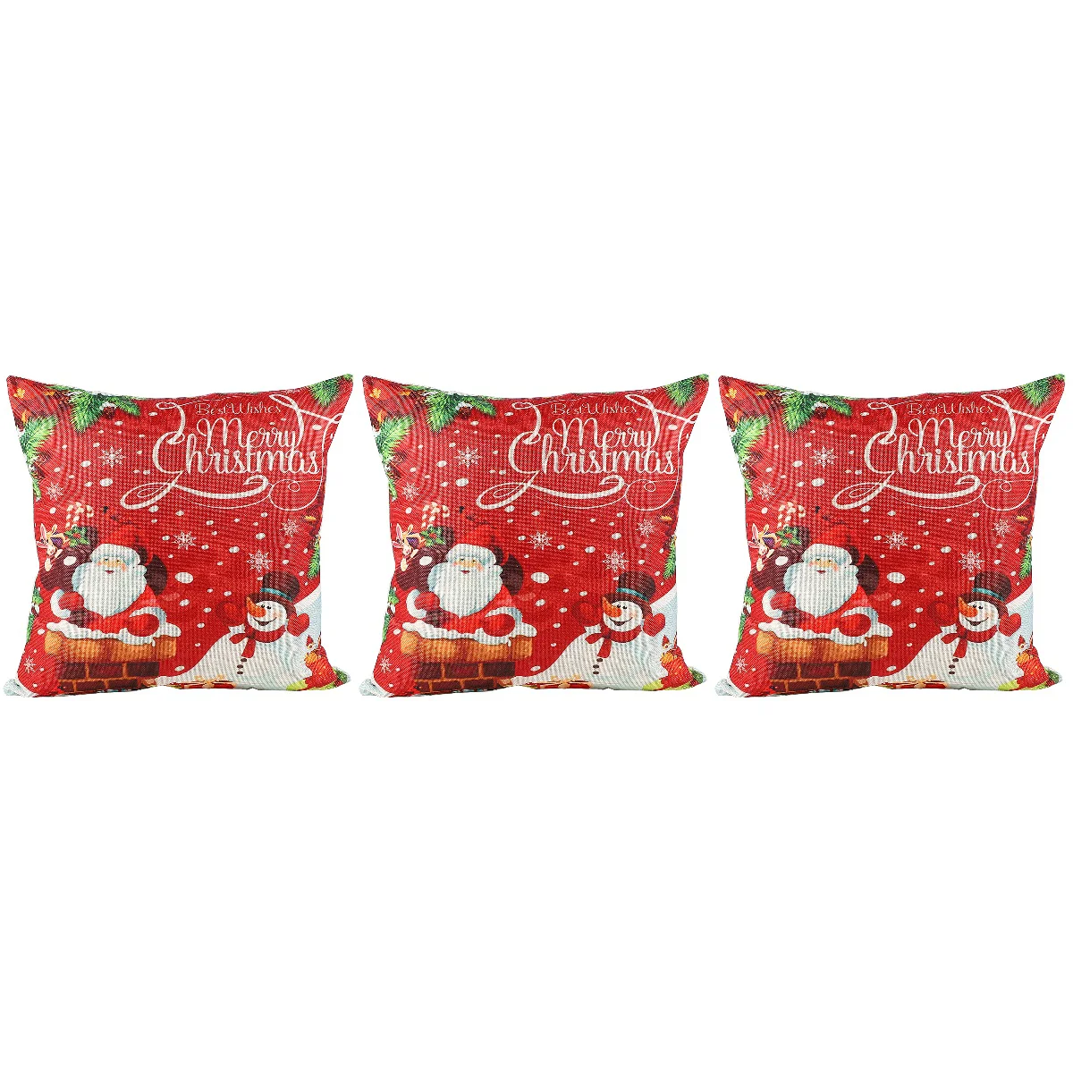 

3 pcs Linen Lovely Chic Sofa Pillow Xmas Elements Cushion Throw Pillow for Christmas Coffee Shop Sofa Men Home