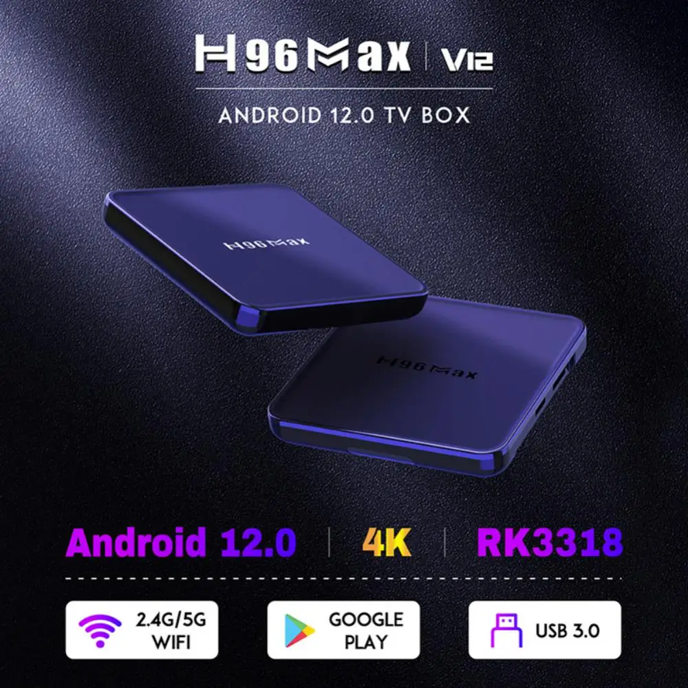 

Aubess TV Box Android 12 H96 MAX V12 Smart Tv Box 4K 4GB RAM 64GB ROM Dual Wifi Media Player Google Player Youtube Set Top Box