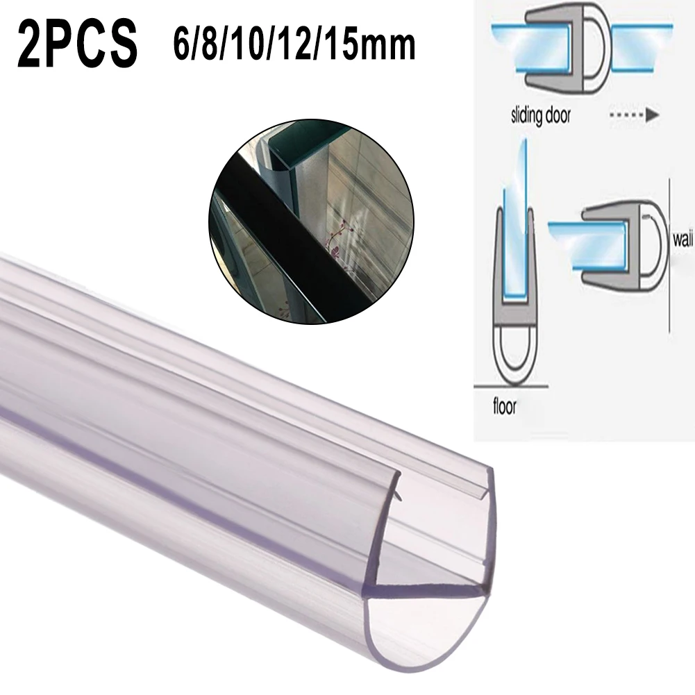 

2pc 50cm Replacement Seal Shower Door Seal Transparent Rubber 6/8/10/12/15mm Water Deflector Bathroom Hardware