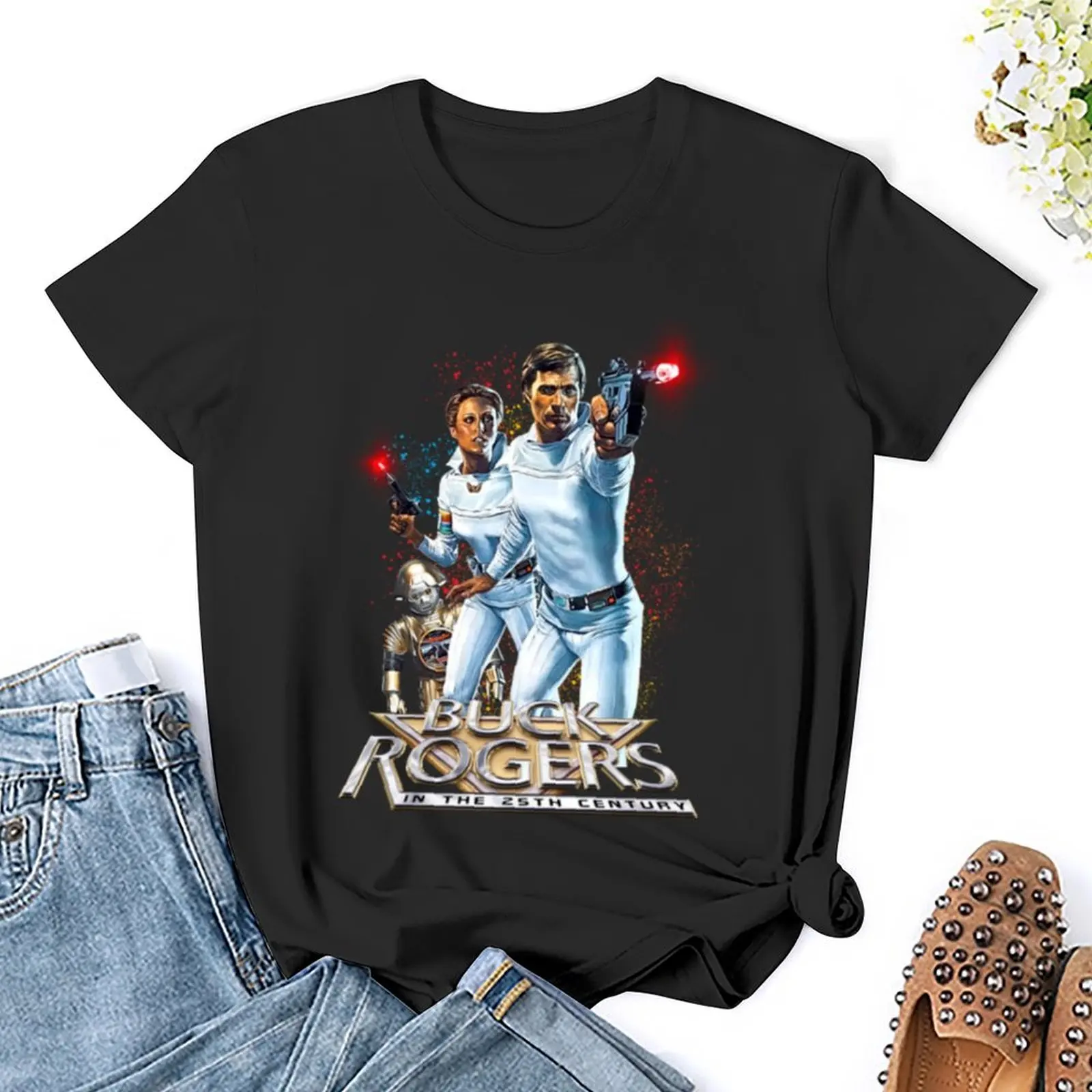 Бак Роджерс 1979 футболка с лазерным оружием женский летний топ Женская одежда
