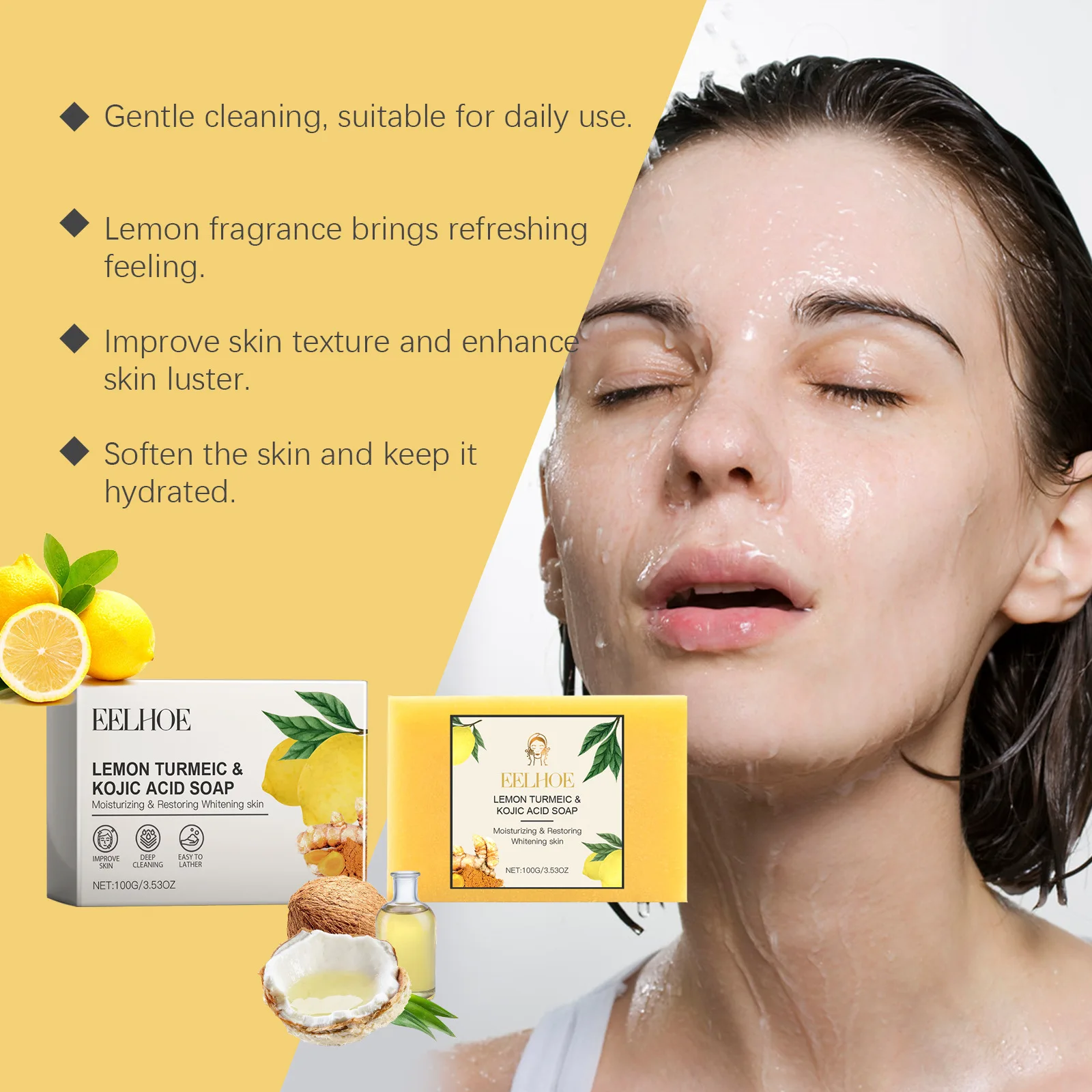 Лимонная койевая кислота куркума мыло уменьшает поры контроль жирности