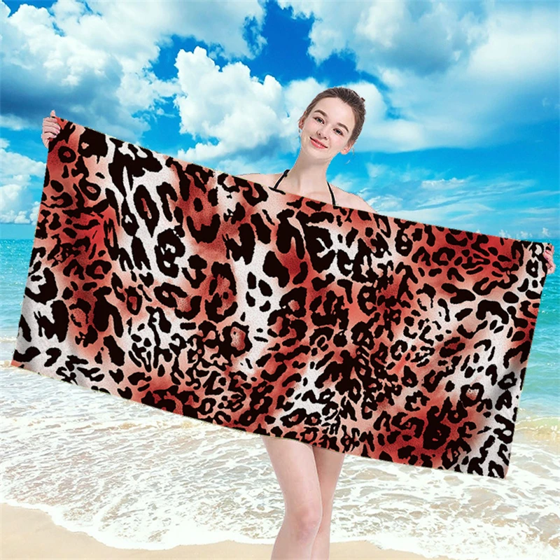 

Банное полотенце из микрофибры, модное женское портативное быстросохнущее пляжное спа-полотенце с принтом, банные халаты