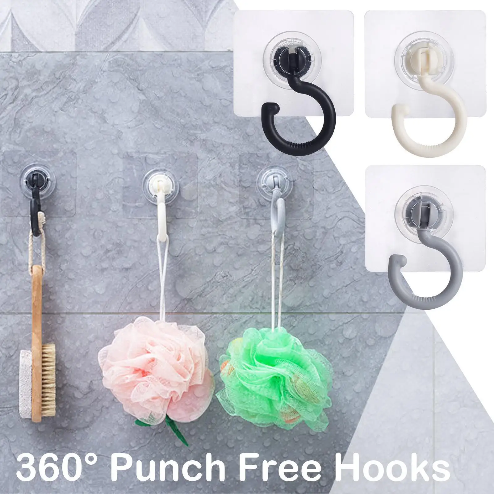 

360° Punch Free Hooks Hook Multi-function Paste Hook Household Door Rear Sticky Hook Hot Hook Sale Merchandises Hook Strong S6a5