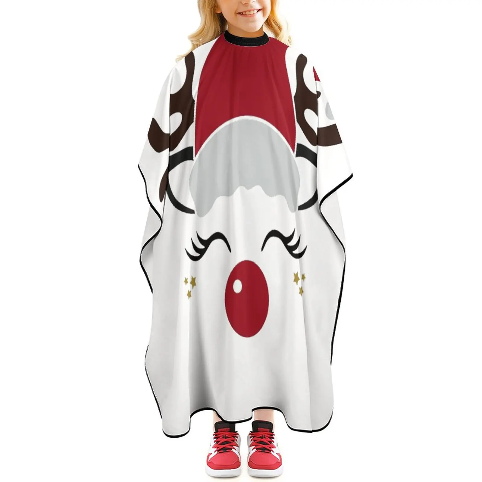 

Рождественская накидка для парикмахерской с оленями, профессиональная накидка для стрижки волос в салоне с регулируемой застежкой на шею д...