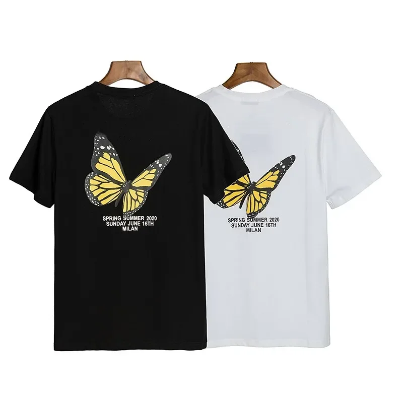 

23SS Angels Letters Short Sleeve T Shirt Butterfly Printing Fashion Casual Short Sleeve Tee Shirts Tops Boyfriend Gift