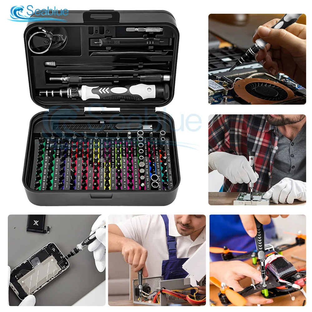 

Набор магнитных отверток 132 в 1 Набор инструментов для ремонта отверток для электроники со 108 магнитными сверл для ремонта телефонных часов