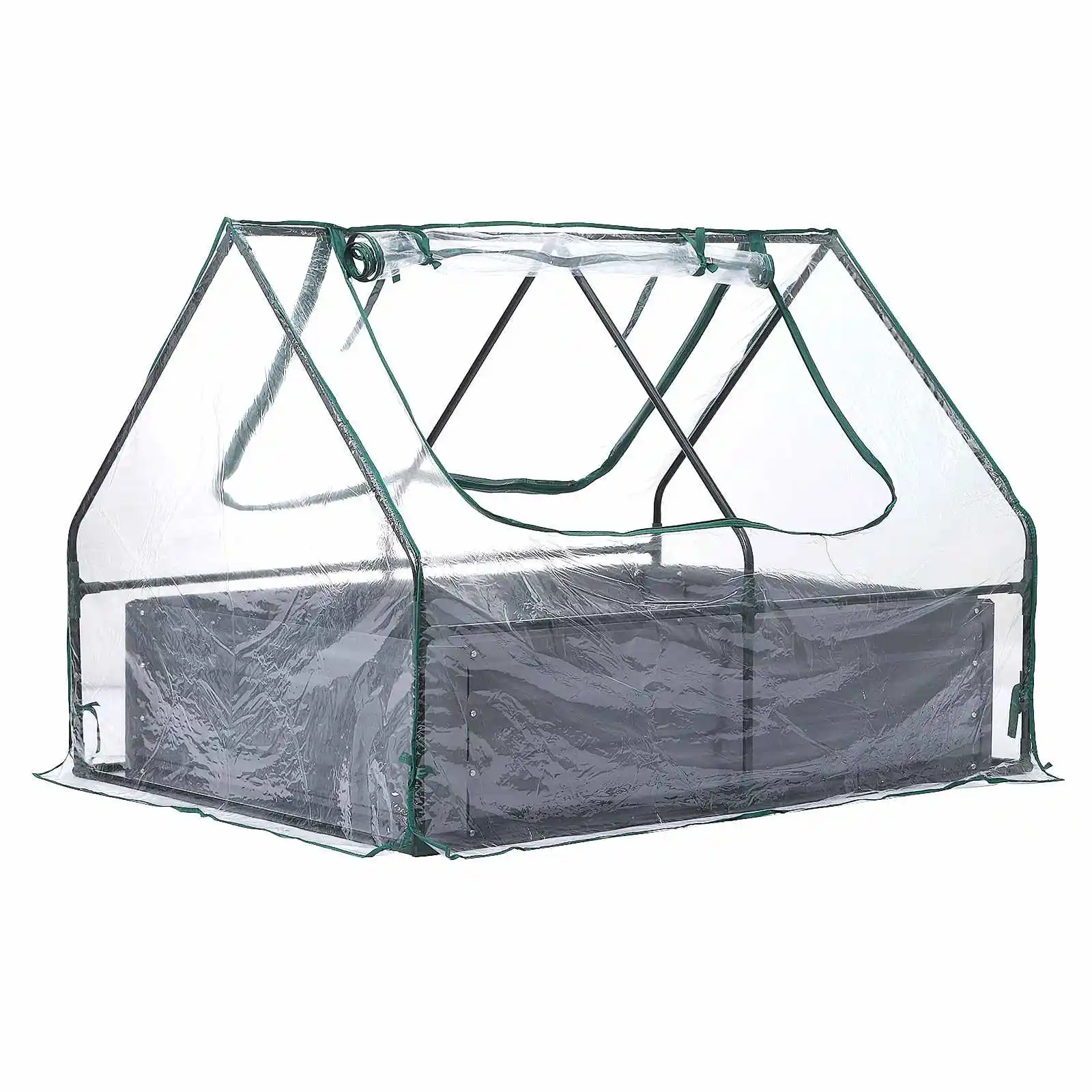 

Greenhouse Planter Box Kit Raised Garden Bed Plastic Cover Home Outdoor Flower Plant Gardening Waterproof House 47"x35"x36"