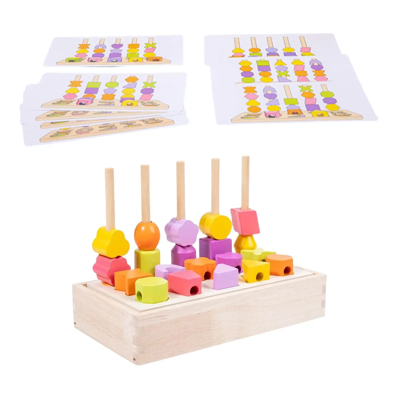 Игрушки Монтессори деревянные бусины набор игрушек с блестками забавный