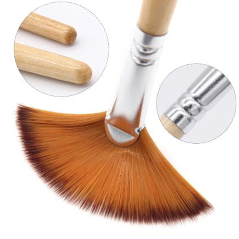 5 шт. кисти для рисования гуашью в форме веера