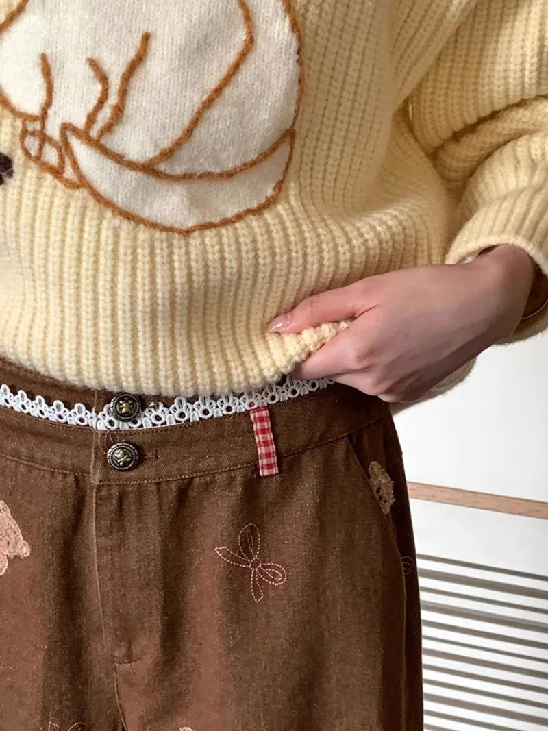 2024 новый корейский осенний воротник-поло контрастного цвета вязаный свитер с