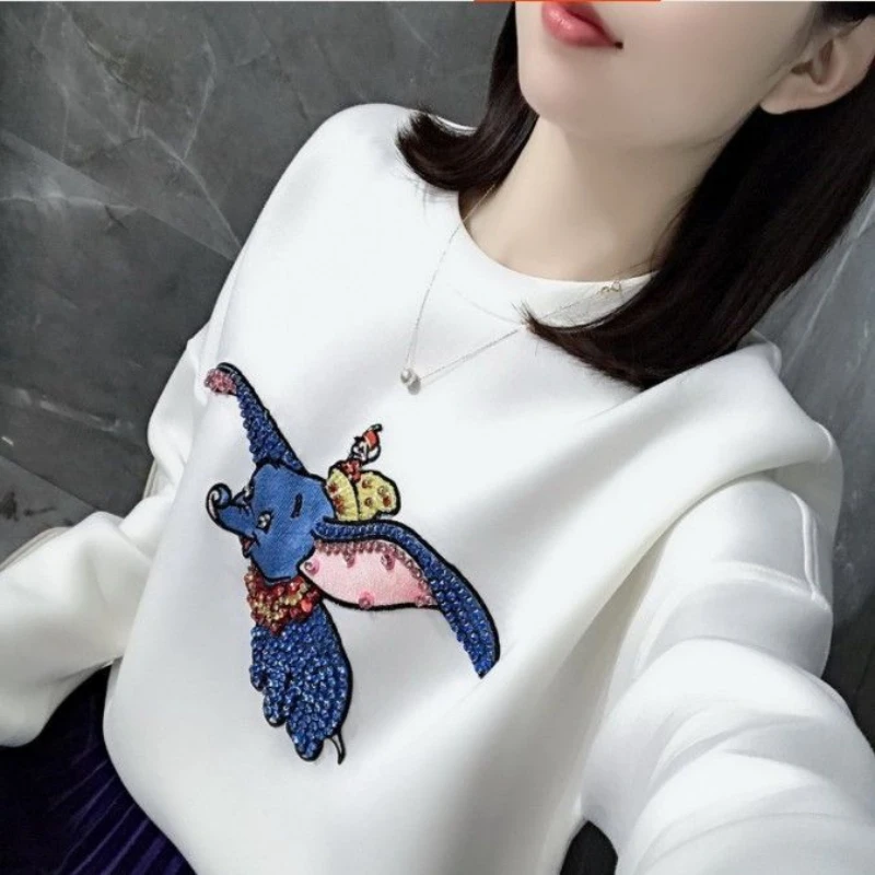 Новинка осенний свободный жакет с круглым вырезом Джокера Дамбо Wei Yi женский |