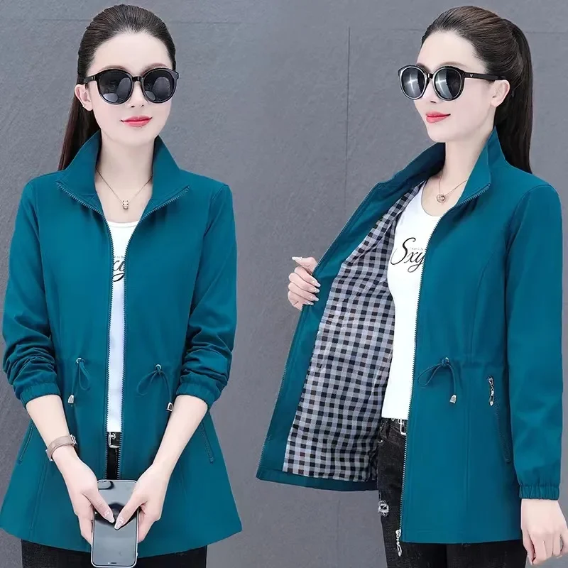 Женский плащ новинка 2024 весна-осень корейская верхняя одежда средней длины