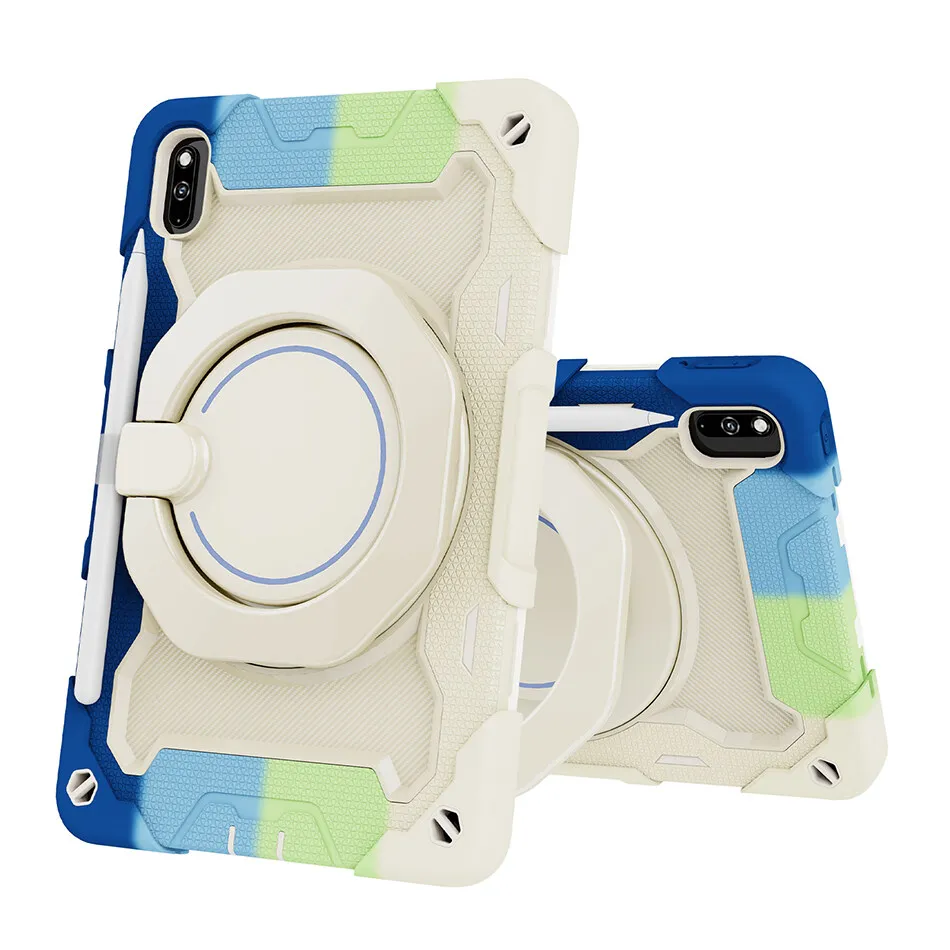 

Full Body Protective Silicone Case for Huawei Honor Tablet V6 V7 Shockproof Cover Matepad 10.4 Kids Handle Cover Rotatable Stand