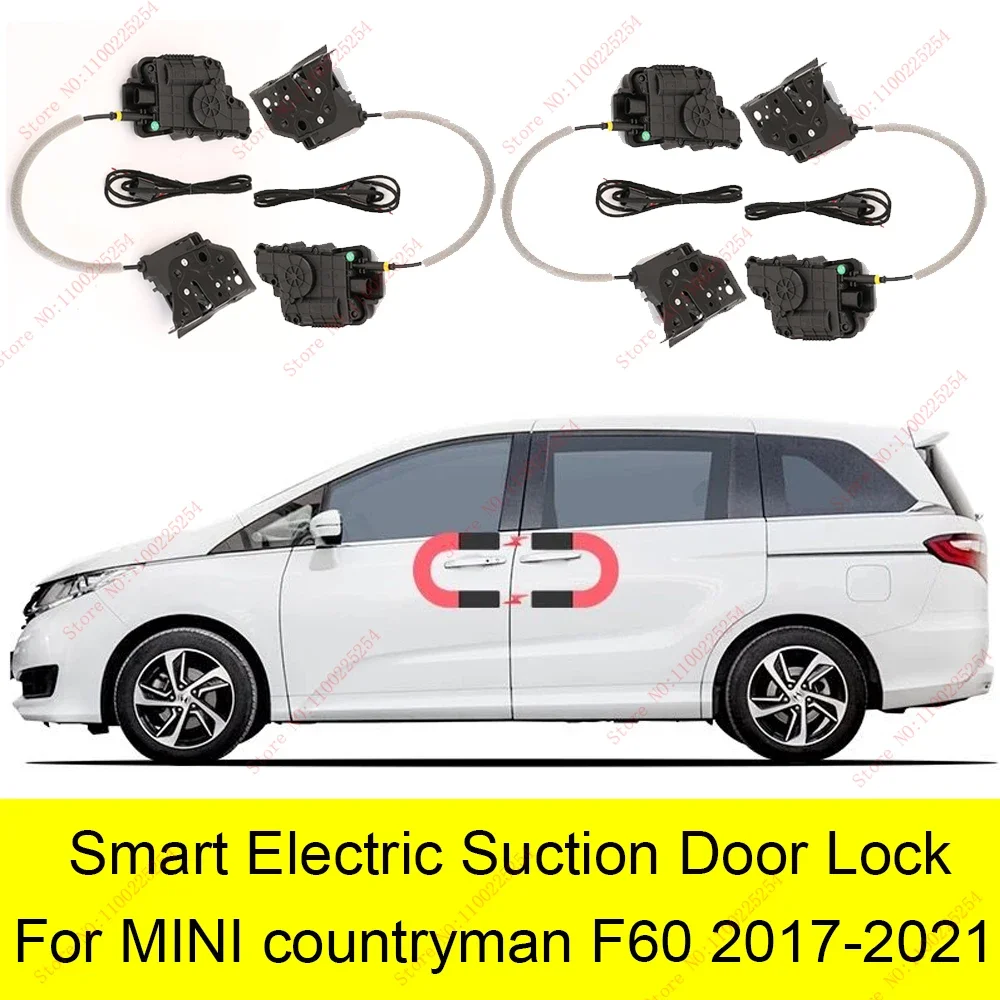 Фото Умный автоматический электрический всасывающий дверной замок для MINI Countryman F60 17-21, автоматическое мягкое закрытие двери, супер тишина, двери автомобиля №2