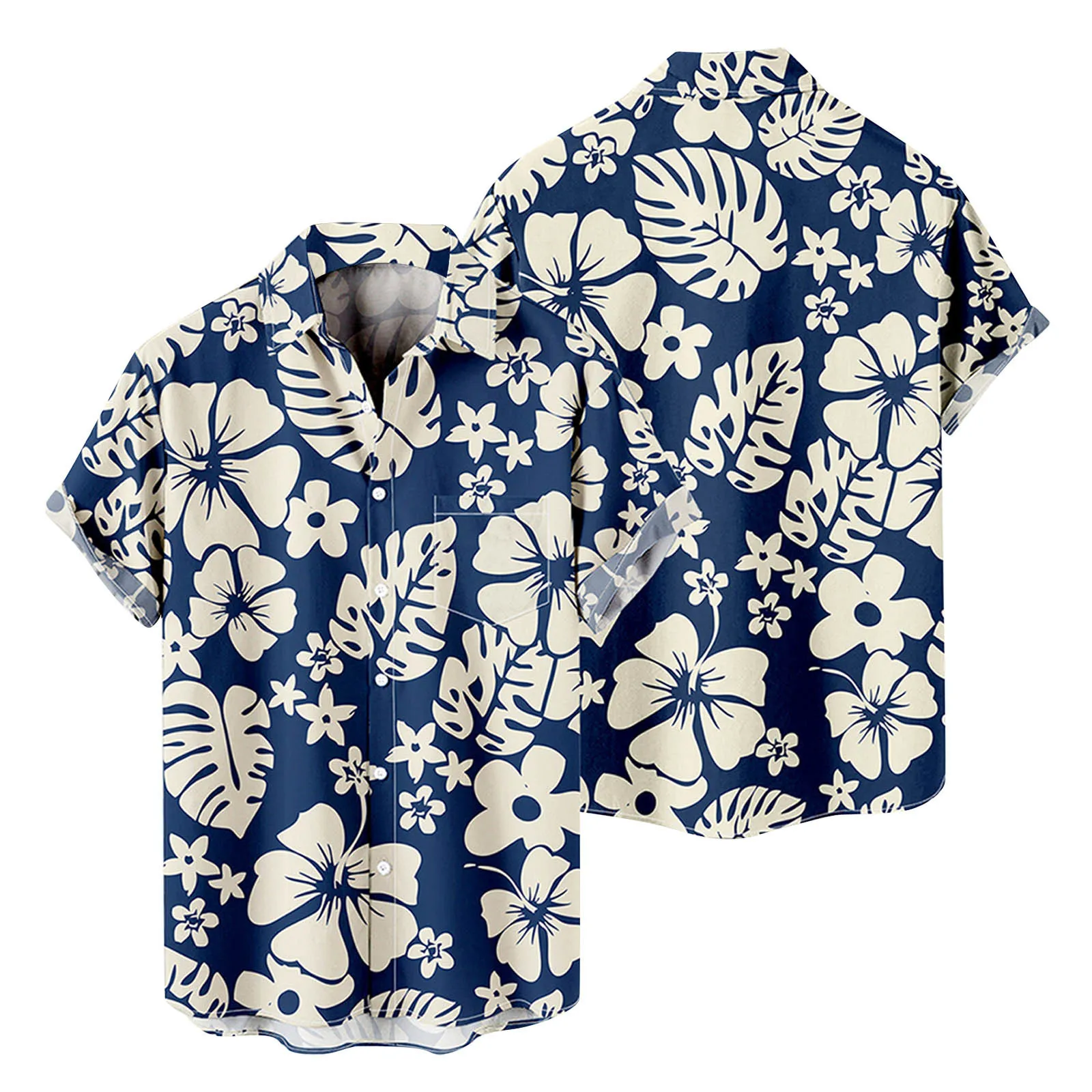 

Mens Fashion And Leisure 3D Digital Printing Buckle Lapel Short Sleeve Shirt Top Short Sleeved Shirts Men