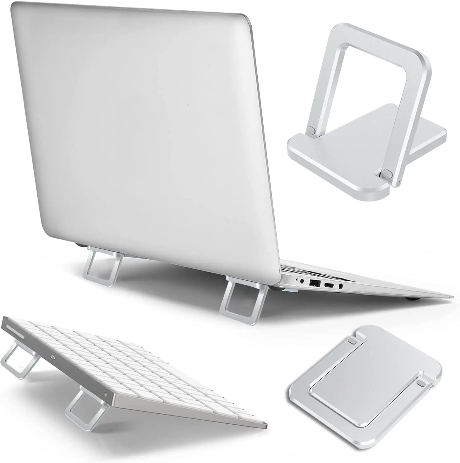 

2PCS Invisible Laptop Stand Stand Fixed Computer Holder for Desk Compatible with Tablet MacBook Air Pro Portable Keyboard Riser