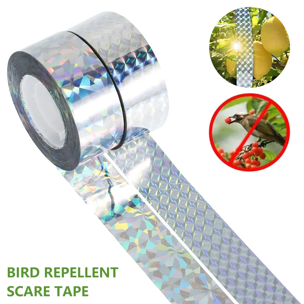 

Multi-size Anti Bird Tape Flashing Reflective Bird Repellent Scare Tape Pigeons Crow Keep Away Double-sided Bird Repeller Ribbon