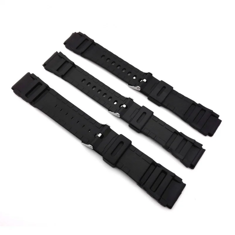 18-28mm Men Black Silicone Rubber Waterproof Sport Wrist Watch Band Strap