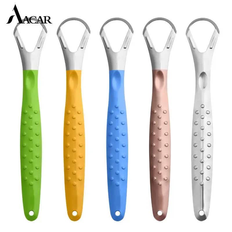 

Stainless Steel Tongue Scraper Cleaner Oral Hygiene Surgical Grade Tounge Scrapper Brush For Dental Eliminate Cure Bad Breath