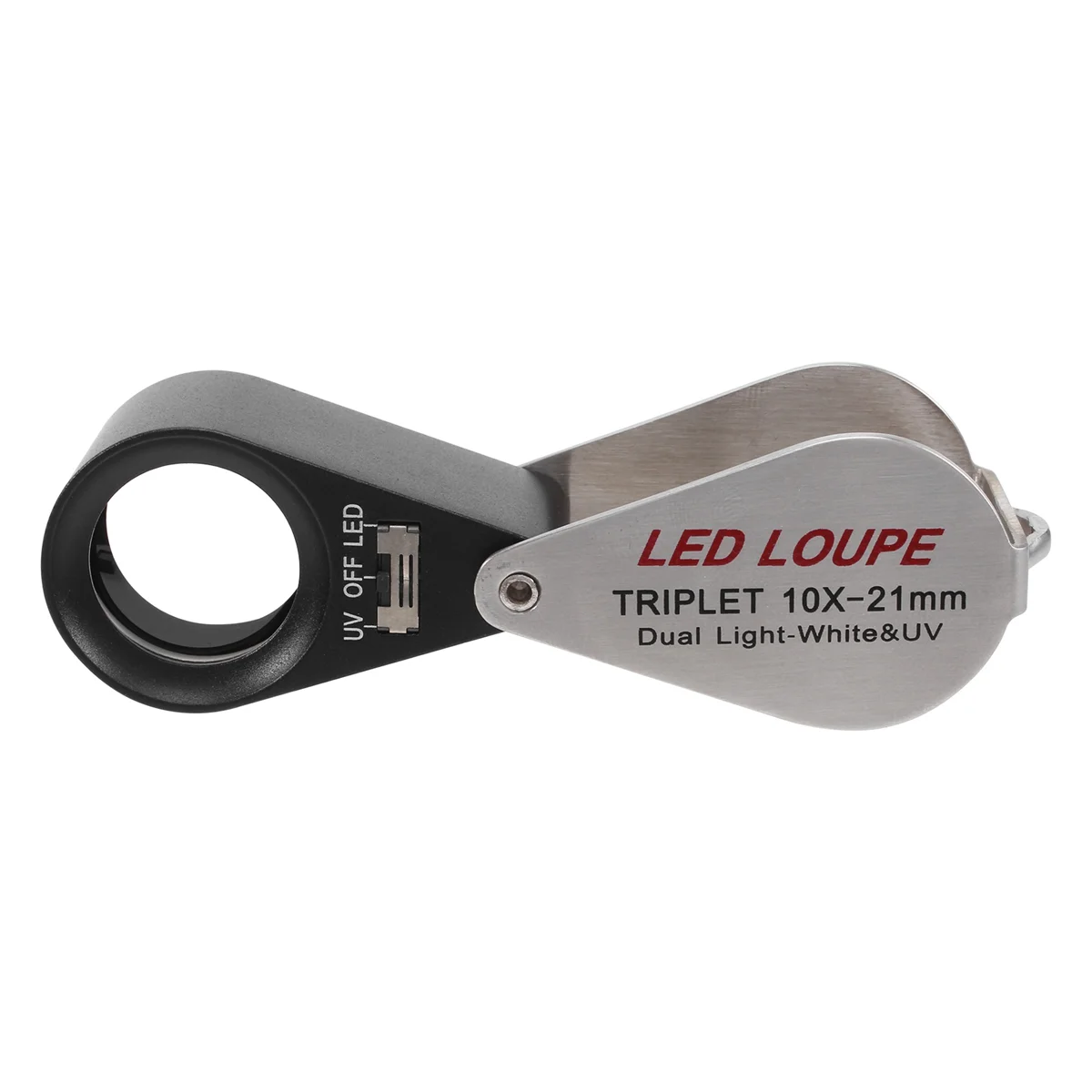 Ювелирная лупа с 10-кратным увеличением тройной линзой и 6 светодиодными
