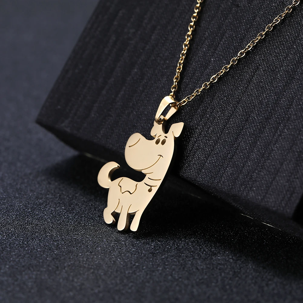 

Amaxer Stainless Steel Necklace For Women Man Cute Dog Pendant Choker Necklace Engagement Jewelry