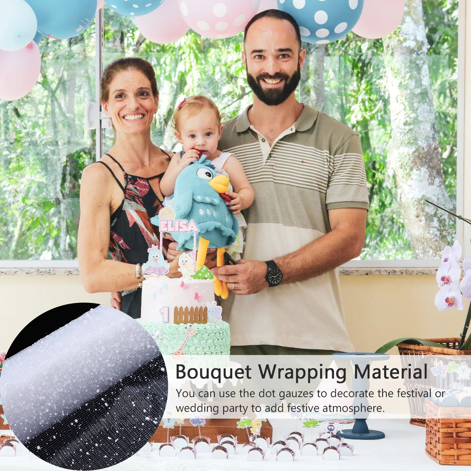 Лента Snow Point Пряжа Букет Упаковочный материал Ткань Марля Подарочные