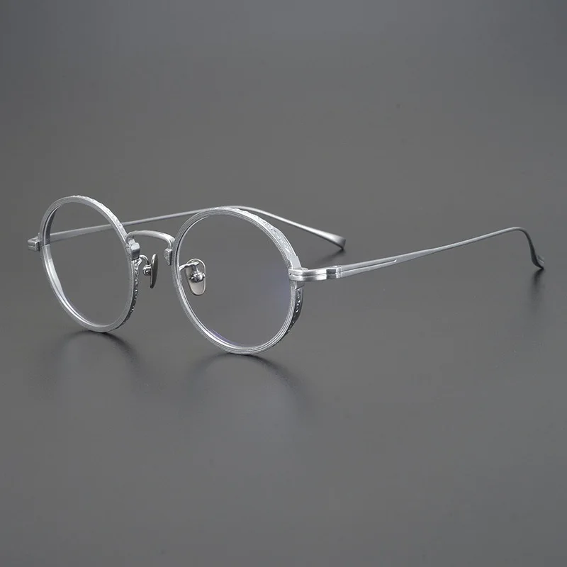 

Мужские и женские очки в титановой оправе, Простые индивидуальные очки для чтения при близорукости, в круглой оправе, в стиле ретро, 2023