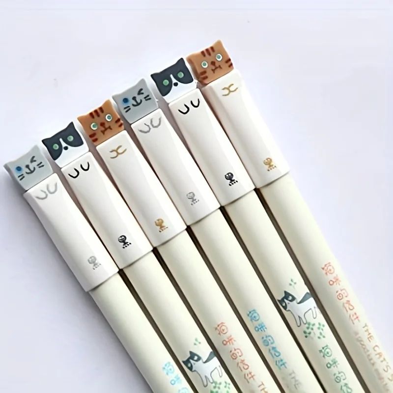 

3 шт., стилус с изображением кошки, 0,38 мм Офисные аксессуары корейские Канцтовары