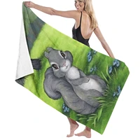 microfiber quick dry bath towel oversized beach blanket forest bunny soft fitness outdoor travel men and women 52 x 32
