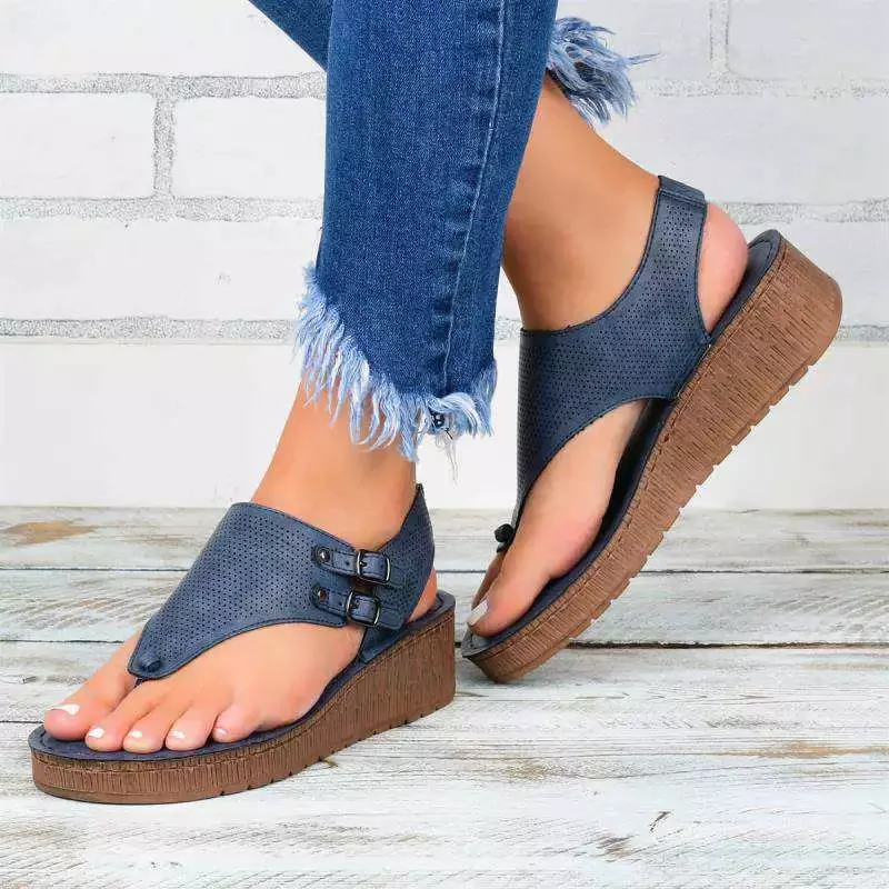 

2022NEW shoes women summer sandals 2022 casual shoes woman footfwear beach sandals women wedges shoes buckle-strap Flip Flops