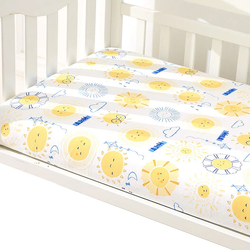

Baby Crib Sheets Jersey Knit Cotton Soft Baby Bed Linen Mattress Cover Mini Crib Sheets Newborn Children Bedding Set 100*56*6cm